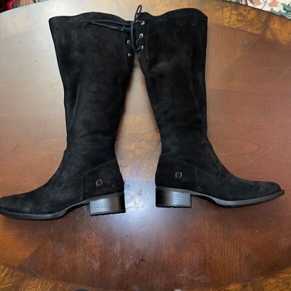 NWT Born black tall suede boots size US 6.5 wide shaft - Picture 2 of 14